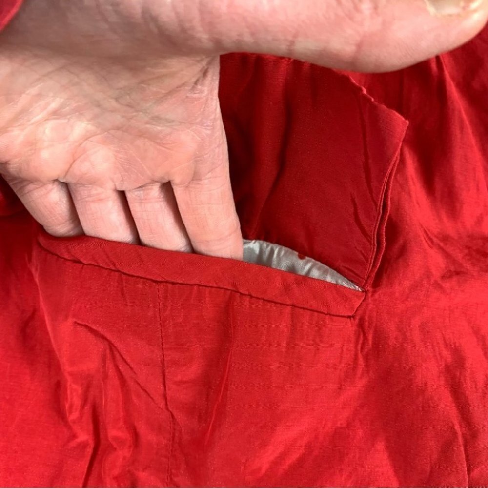 Riani Red Spring Coat with Ruffled Collar - Picture 13 of 14